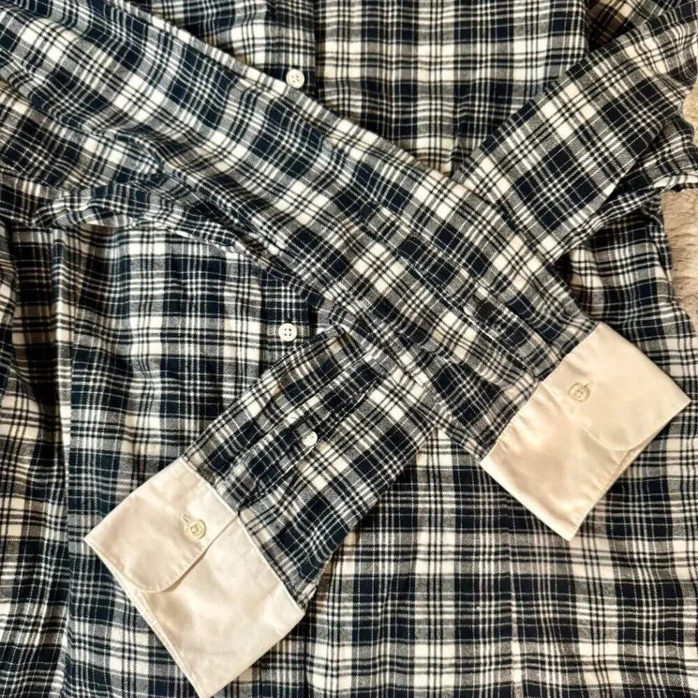 Brooks Brothers Tartan Button Up Shirt Girl's 16 Preppy Dark Academia Schoolcore - Picture 8 of 12
